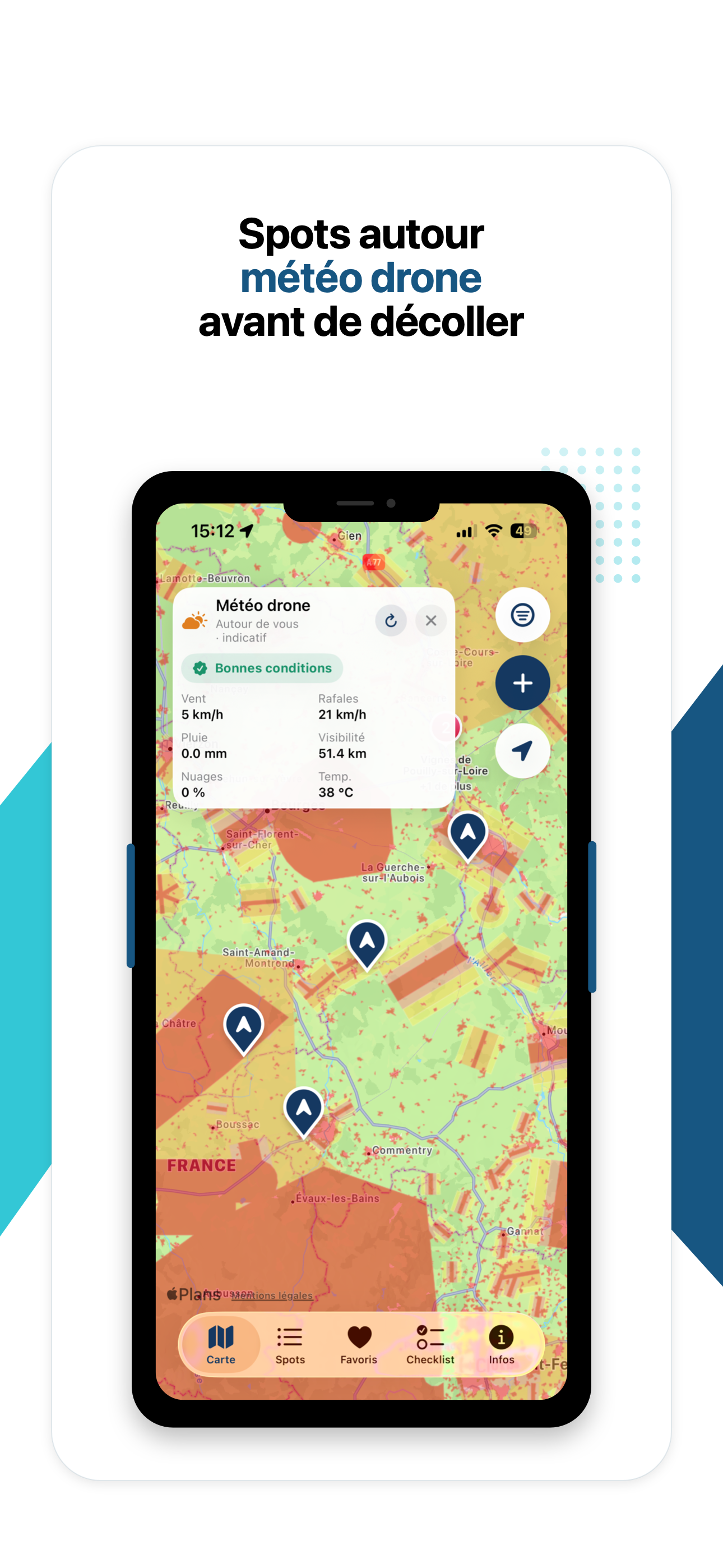 Meteo drone et spots autour